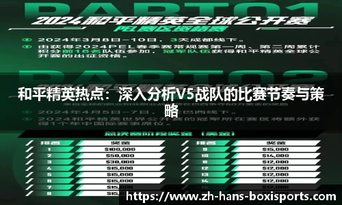 和平精英热点：深入分析V5战队的比赛节奏与策略